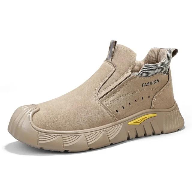 Men's New Autumn and Winter Velvet Thickened Cold-proof Casual Shoes Breathable Lightweight Toe-toe Warm One-leg Work Boots