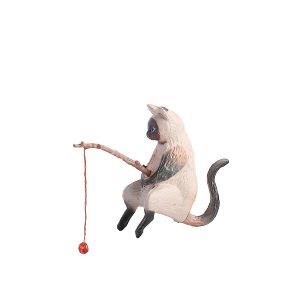 

2025 Nordic Little Cute Sitting Fishing Cat Sculpture Figurine Home Creativity Statue Miniature Landscaping Fish Cat Decorations