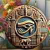 Vintage Horus Eye Metal Wall Art Hand Carved Rustic Home Decor