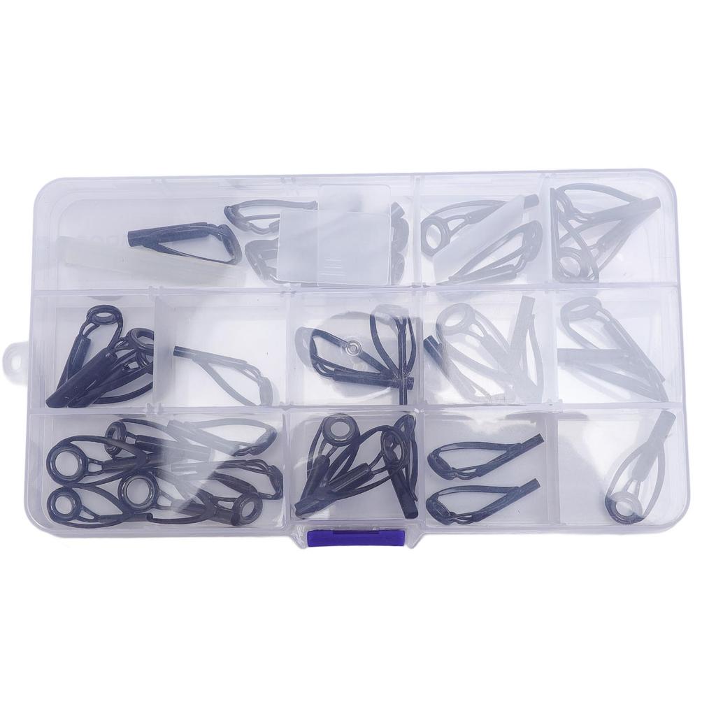36pcs Fishing Rod Tip Repair Kit Ceramic Rings Stainless Steel Guide Eye Guide Tips Fishing Gear Acc