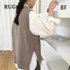 New Women Sweater Oversizes Vest O-neck Sleeveless Pullover Knitted Vest Office Lady Temperament Casual Chic Vest Coat  Winter