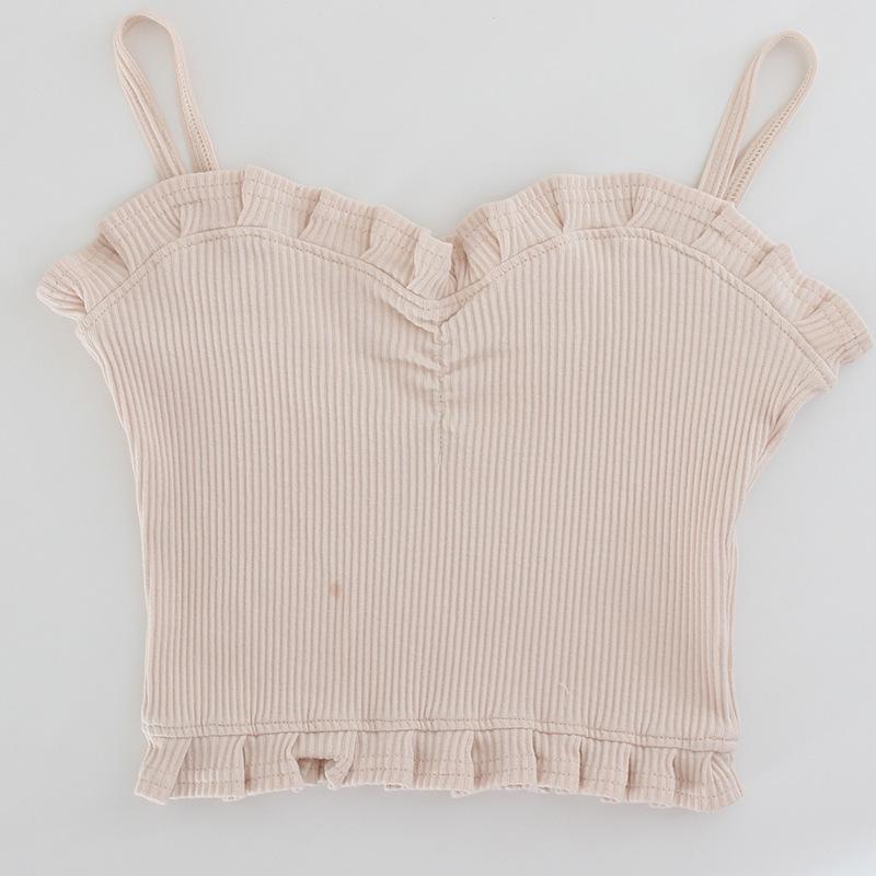 Ästhetisches V-Ausschnitt Spitzen-Ripp-Camisole mit Slim Fit für Damen - Sommerstil