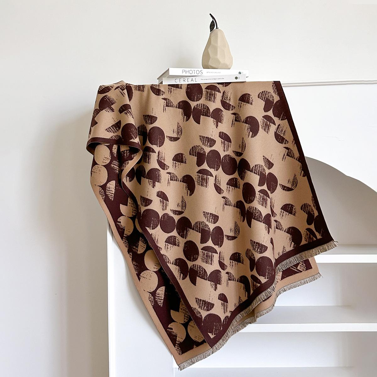 

Высококачественный круглый шарф-граффити для мужчин и женщин, зимний универсальный платок из имитации кашемира, теплый шарф 185*65cm