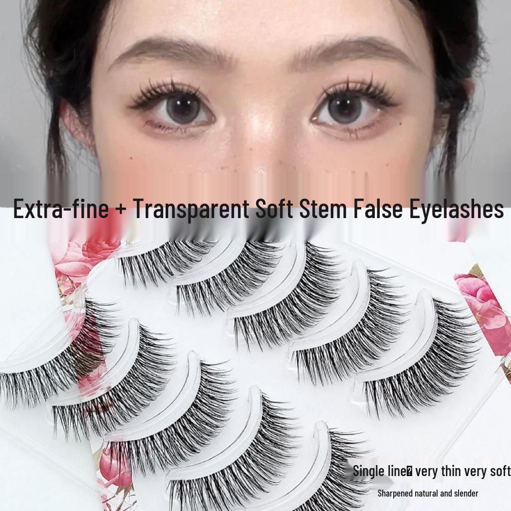 

Dai Fei Yan DFY48 Transparent Fishtail False Eyelashes - Dense, Cross-Patterned, Fairy Soft, Five Pairs