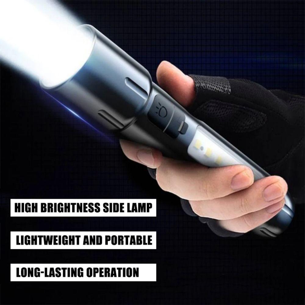 Rechargeable Strong Lighting Flashlight with 4 Lighting Modes Pocket Torch Floodlight  Fishing