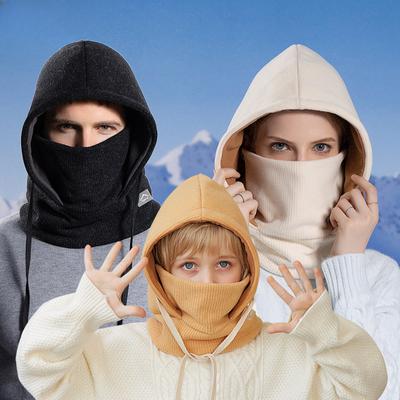 Warm Parent-Child Hat Men and Women Riding Ski Sleeve Cap Fleece-lined Neck Protection Mask One-Piece Hat