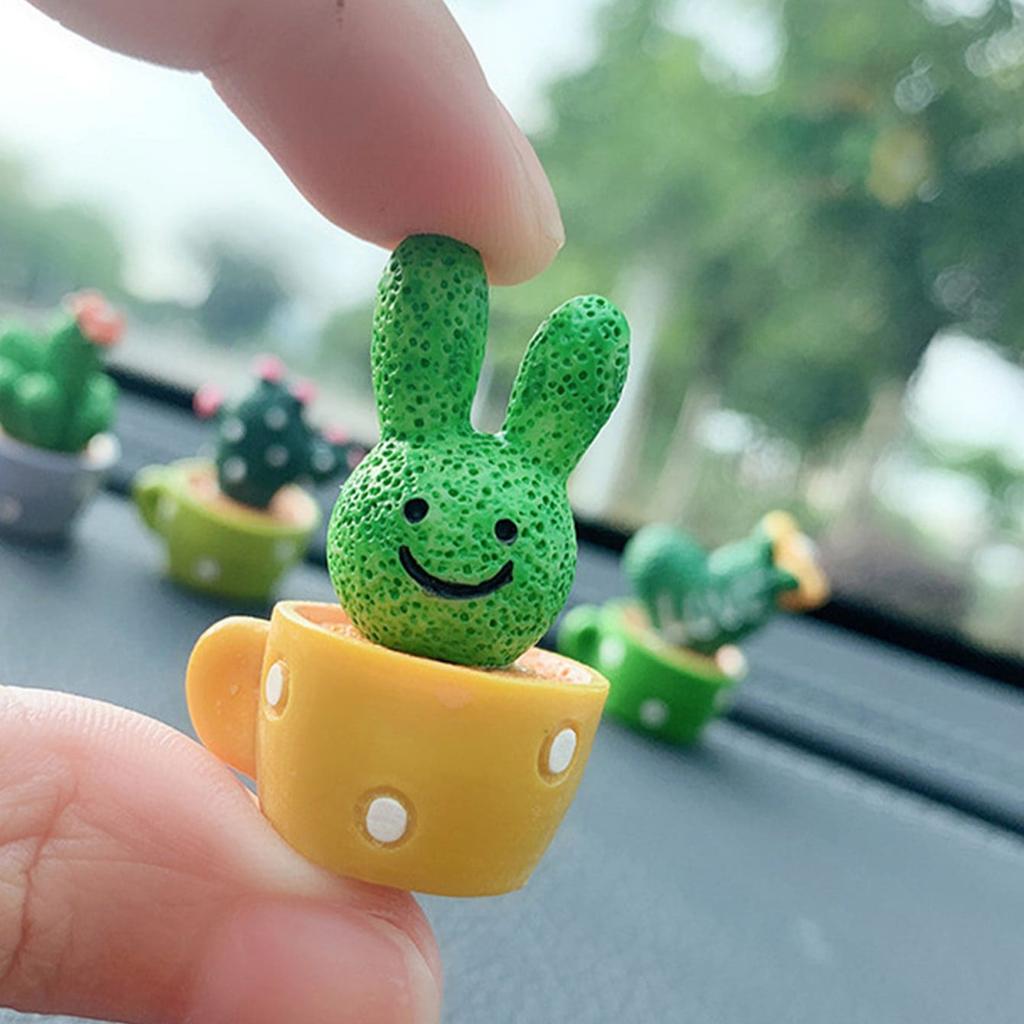 4pcs Interior Car Dashboard Decorations, Potted Plants Art Decoration Best Gifts Birthday Graduation