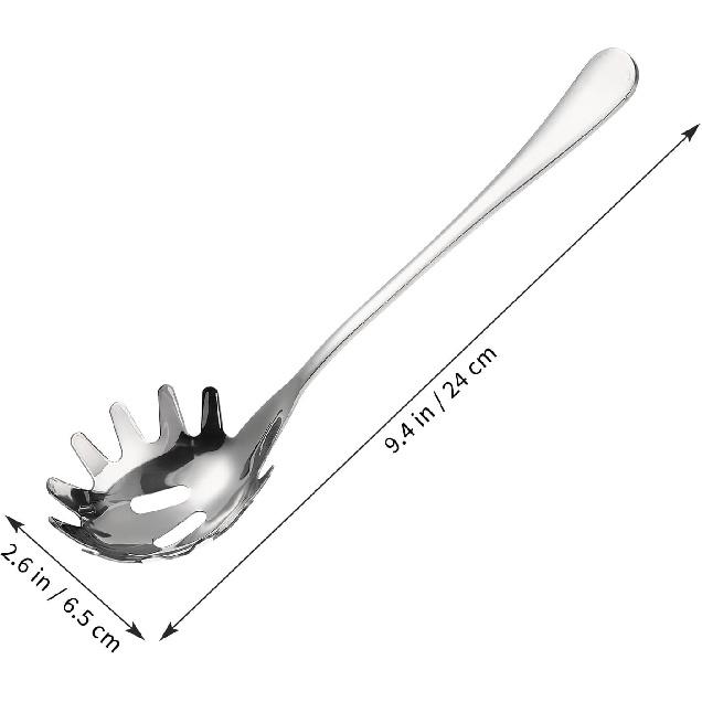 UPKOCH Rostfritt Stål Spaghettislev, Past Gaffel - Halkfri Nudelslev - Bekvämt Grepp Många Användningsområden - Isskopa/Soppskopa, 9.4 tum