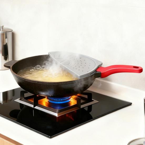 Anti-splash Oil Cover Foldable Silicone Splash Guard for Cooking Pots with Ventilation Steam Release Heat Resistant Lid for Kitchen Use