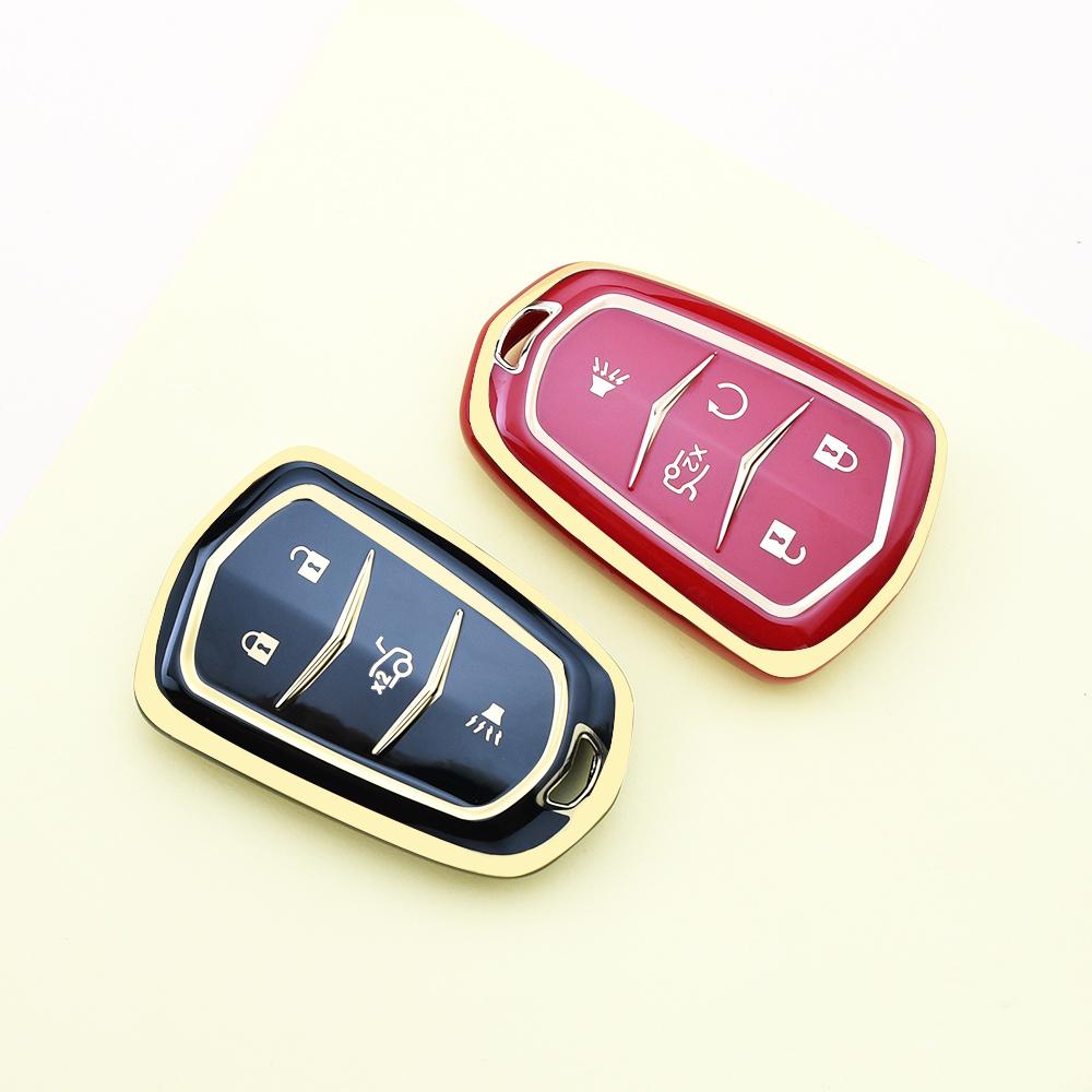 For Cadillac Escalade ESV SRX STS XTS ELR ATS CTS DTS XT5 CT6 2014 - 2018 Car Smart 4/5 Buttons Key Case Cover Bag Shell Fob