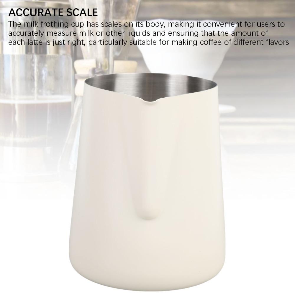 304 Stainless Steel Milk Frothing Pitcher With Scale Latte Art Frothing Cup  Coffee Preparation