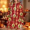 Women's Christmas Print Long Sleeve Hooded Sweatshirt with Festive Holiday Design