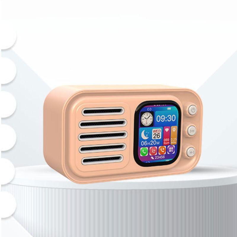 

Беспроводной Bluetooth портативный динамик для дома и улицы портативный настольный дисплей с текстами песен сенсорный экран будильник дисплей времени розовый