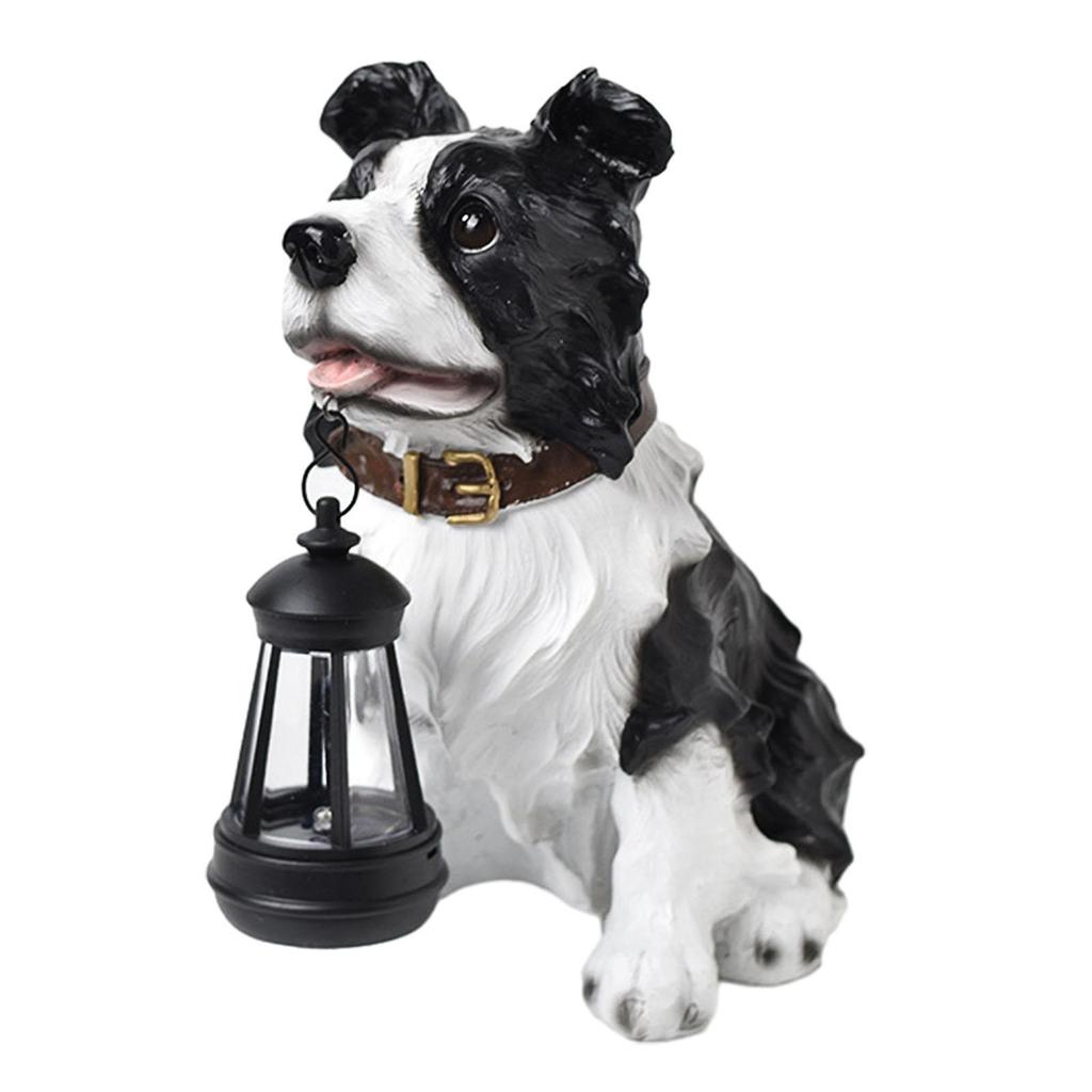 Garden Dog Solar Lamp Statue, Animal Figurine Ornament, Lovely Outdoor
