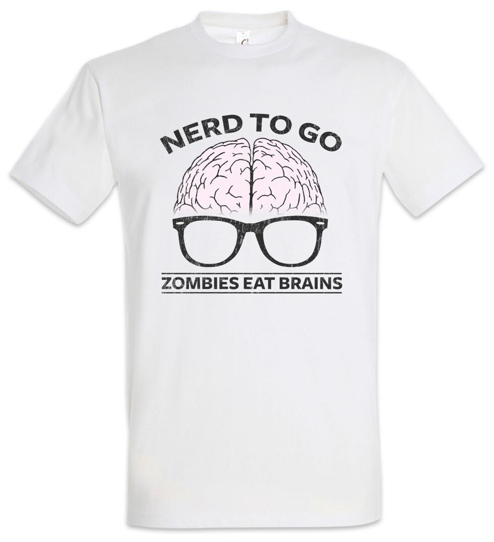 

Nerd To Go T-Shirt Mens Womens Tees Top Brain Zombies Zombie Fun Geek Admin Coder Developer Glasses XL