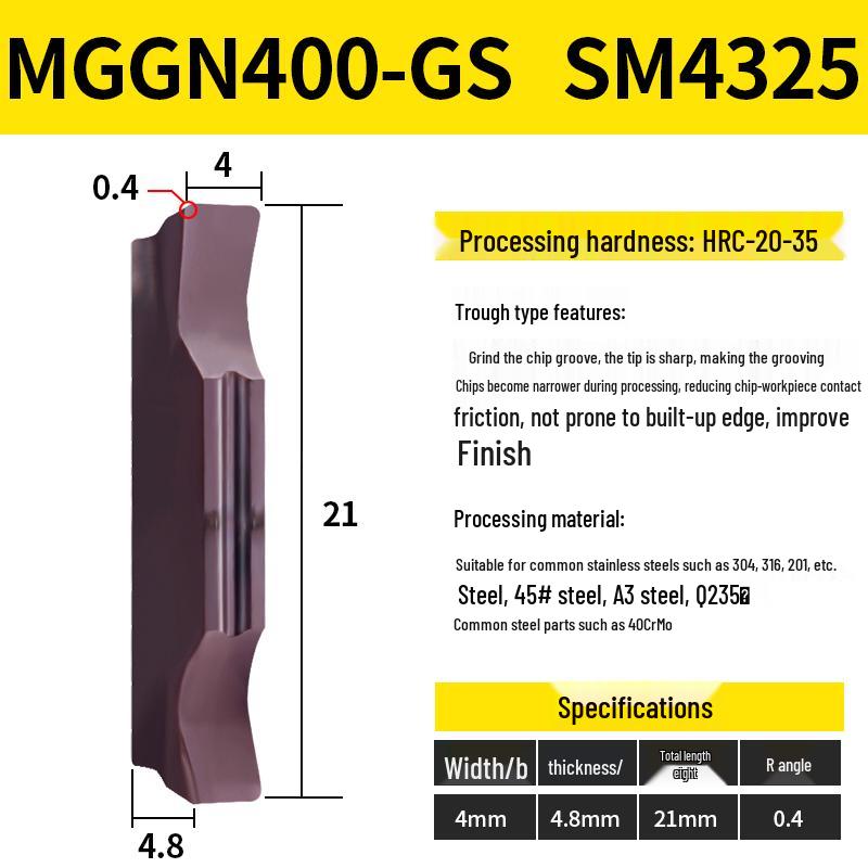 CNC Grooving Blade MGMN300/400-M for Stainless Steel, Ceramic, Aluminum Lathe Parting Tool Inserts