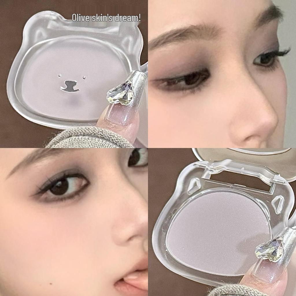 Kakashow Matte Highlight & Contour Powder: Brighten Face, Nose, and Side Shadow with White Matte Finish.
