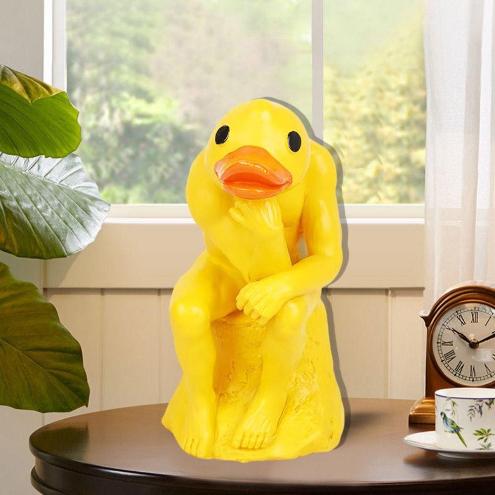 Model Thinking Duck Statue Sensory Toy Funny Animal Decorations  Children Toys