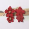 Koreanische Neue Doppel-schichten Blume Tropfen Ohrringe für Damen Übertrieben Frauen Floral Ohrringe Modeschmuck aretes de mujer