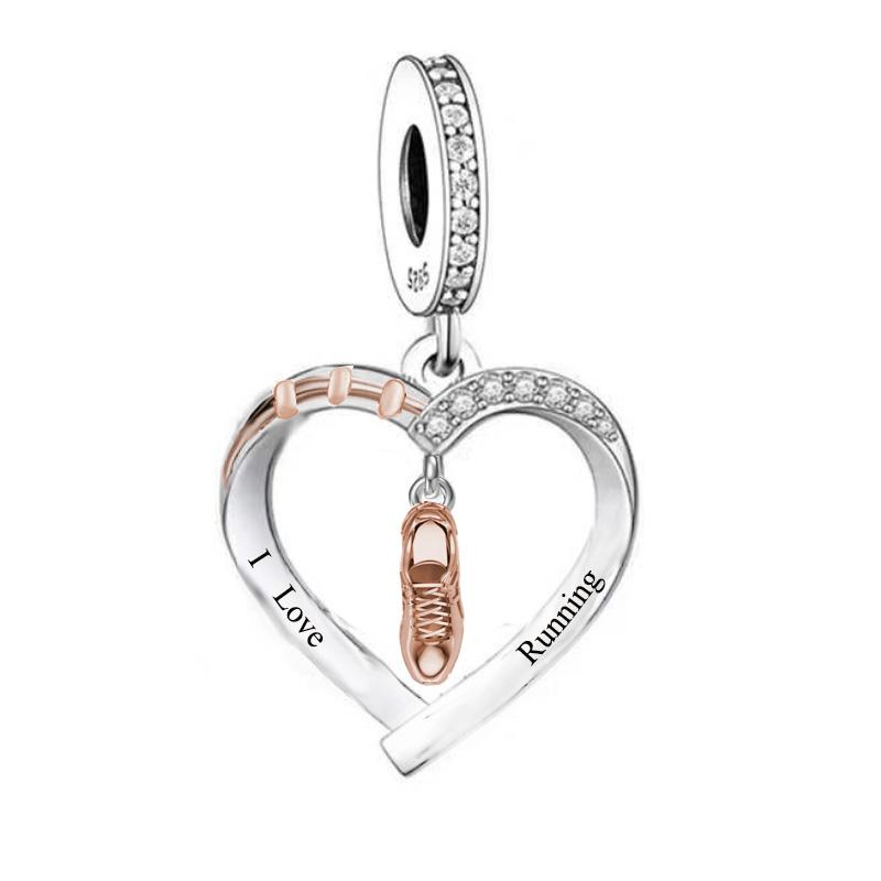 

FC Jewelry Fit Original Pan Charm Bracelet 925 Silver Love Running Girl Run Running Shoe Sneaker Bead For Making Runner Berloque