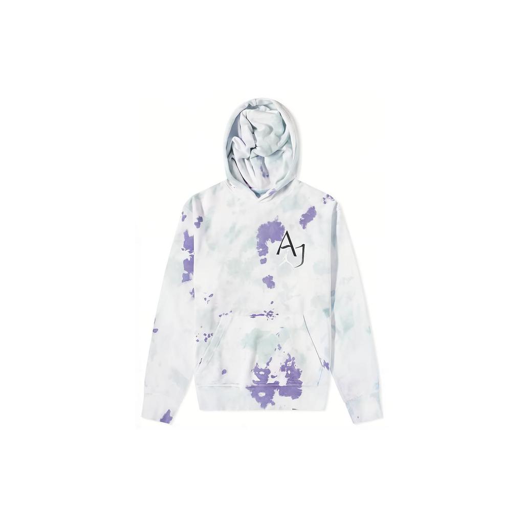 Jordan Sport DNA Kangaroo Pocket Tie-Dye Logo Hoodie Men hoodies Gray Purple DM1410-366