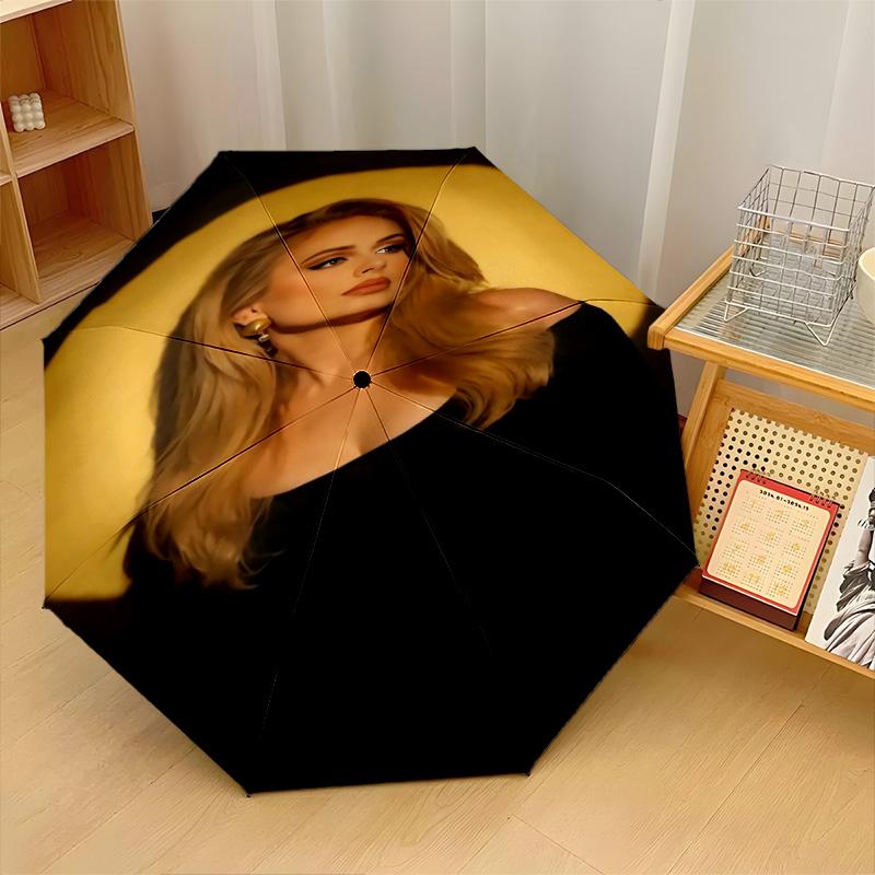 Adele Print 8?Ribs Automatic Umbrella Wind Resistant Lightweight Folding Umbrella For Outdoor Travel
