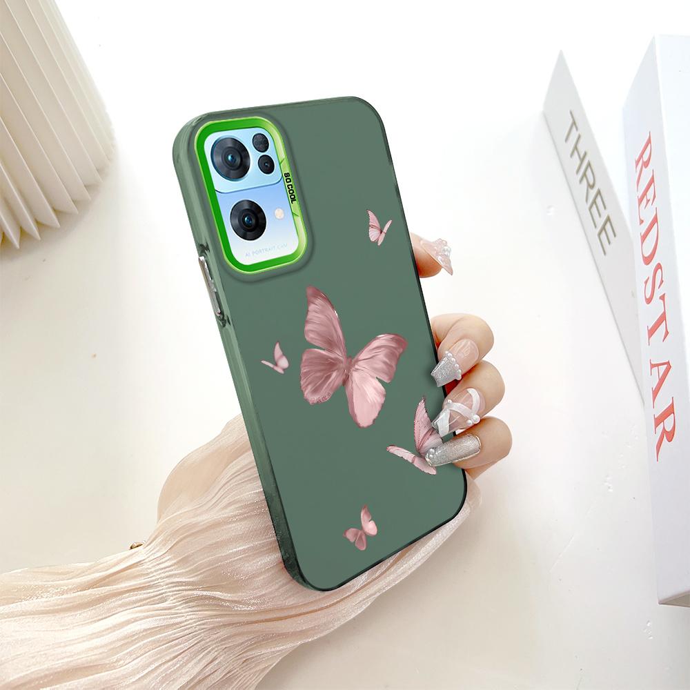 Painted Pattern Colorful Sliver Double Sided Hard Shell Shockproof Anti-fall Phone Casing for OnePlus OPPO Reno Realme