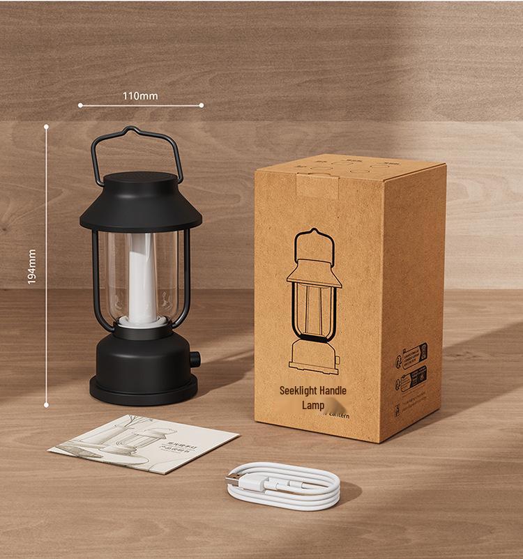 Portable Retro Hurricane Lamp: Luxury Wrought Iron Bedside & Camping Night Light