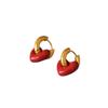 Korean Version Of Fashionable Retro Red Thick Fat Small Love Handmade Enamel Glaze Personality Niche Temperament U-Shaped Earrings Earrings