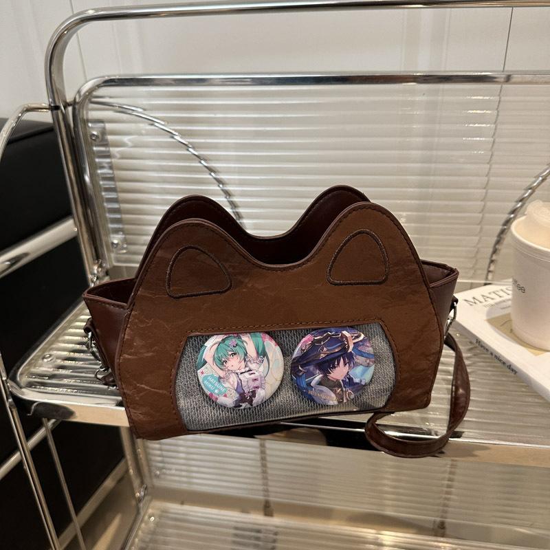 2025 New Cute Kitten Cylinder Bag Fashion Cartoon Animation Shoulder Bag Casual Messenger Bag
