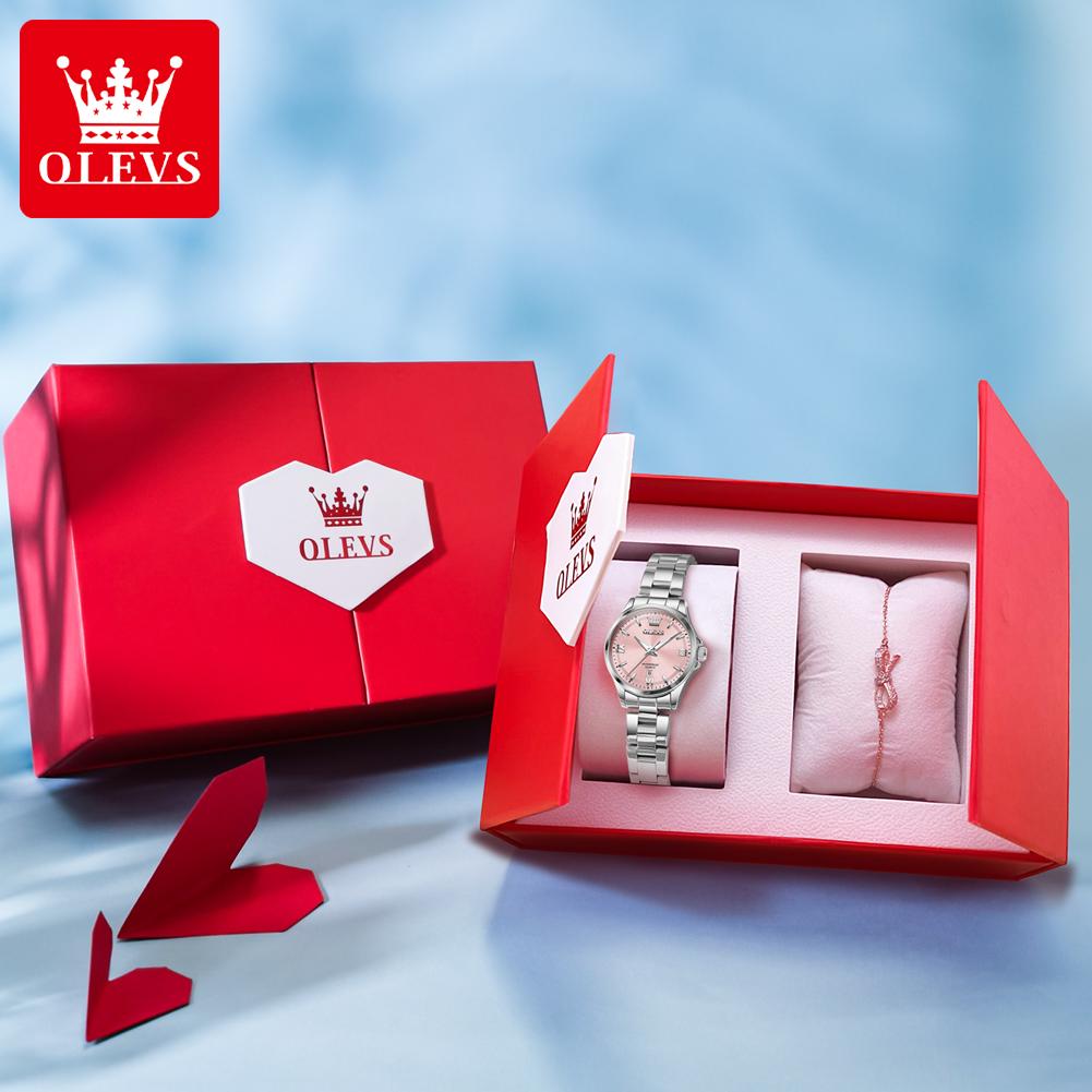 OLEVS 3668 Women Watch Fashion Waterproof Luminous Quartz Watch Automatic Date Ladies Watches Bracelet Gift Box Original Reloj