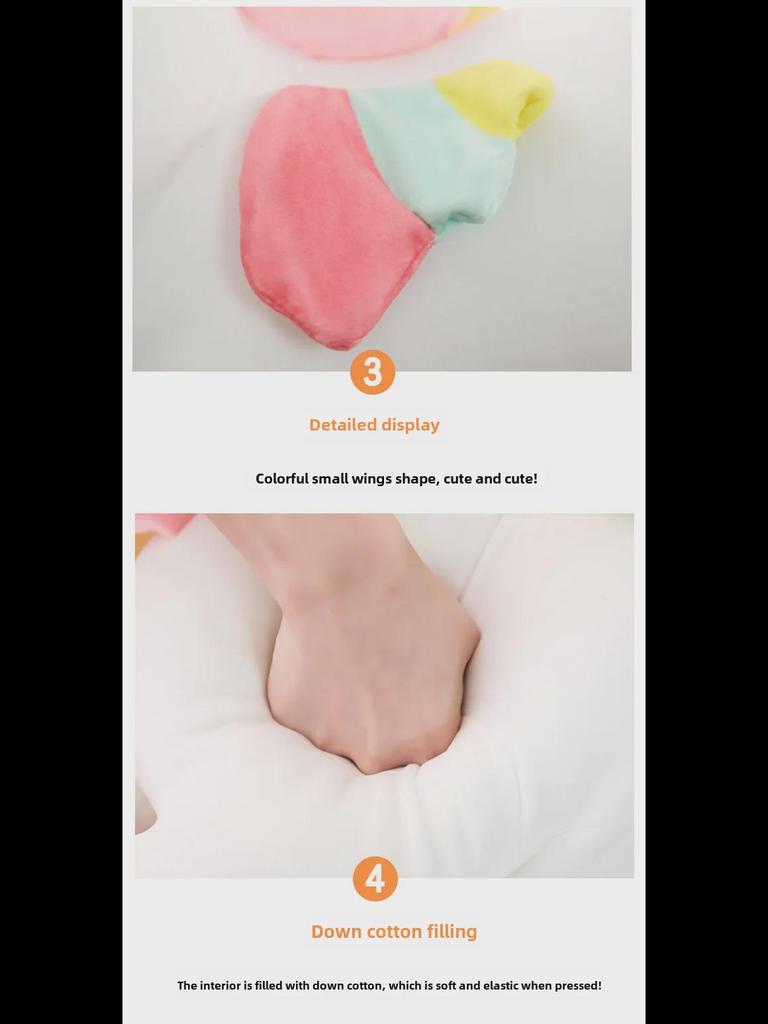 Angel Unicorn Pegasus Pillow Plush - Rainbow Cotton Doll Gift