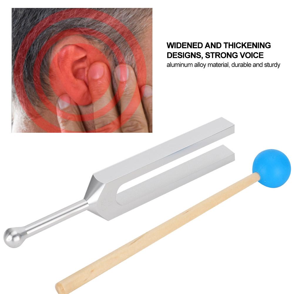 528HZ Aluminum Alloy Tuning Fork Wood Hammer Sound Healing Therapy Tool Set