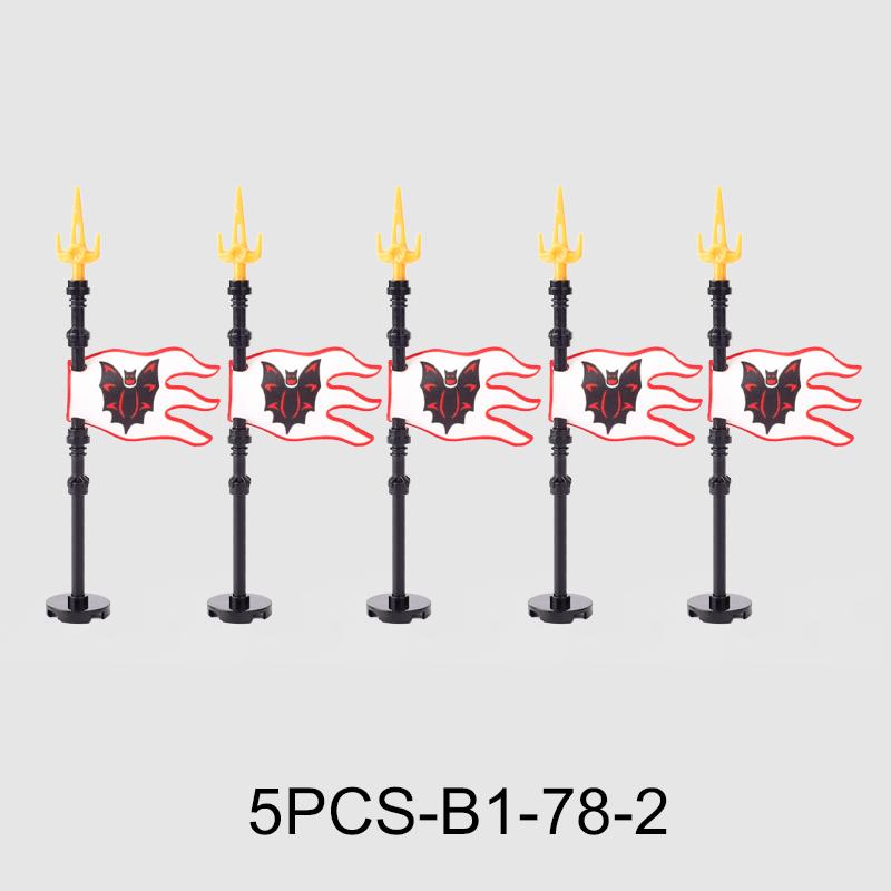 Medieval Military Flag Series War Castle Knight Soldier Warrior Accessories Building Blocks Ancient Holy Rome Bricks Toys Gifts