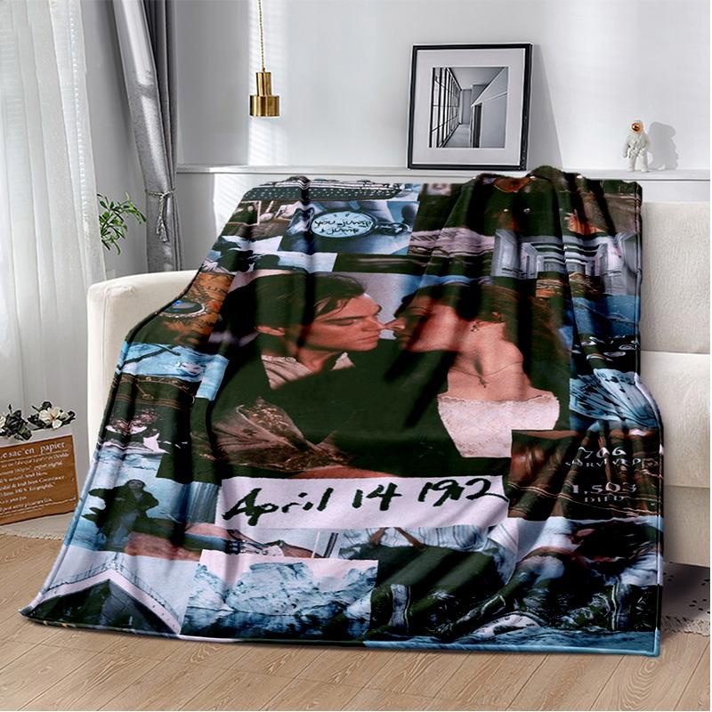 3D Print Titanic Movie Poster Blanket,Soft Throw Blanket for Home Bedroom Bed Sofa Picnic Travel Office Rest Cover Blanket Kids