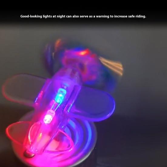 1/2/4/6Pcs Car Ornaments with Light Cool Dynamic Rotating Design Easy Installation Aircraft Shape Motorcycles Bicycles Decorations
