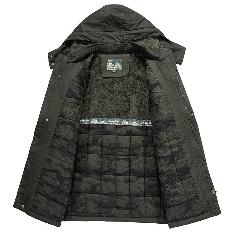 Men's New Large Size Cotton Coat, Loose Thickened Cotton Jacket Top, Winter Men's Thick Single-piece Cotton Coat