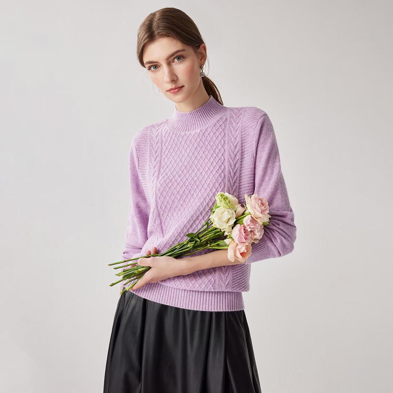 Zhaojun Women's Thickened Cable Knit Cashmere Sweater