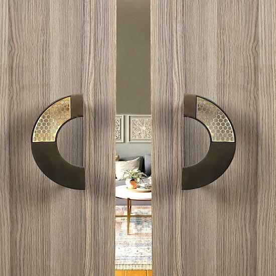 

Пара дверных ручек в виде сот 20,32 см из латуни, главные дверные ручки, дверные ручки