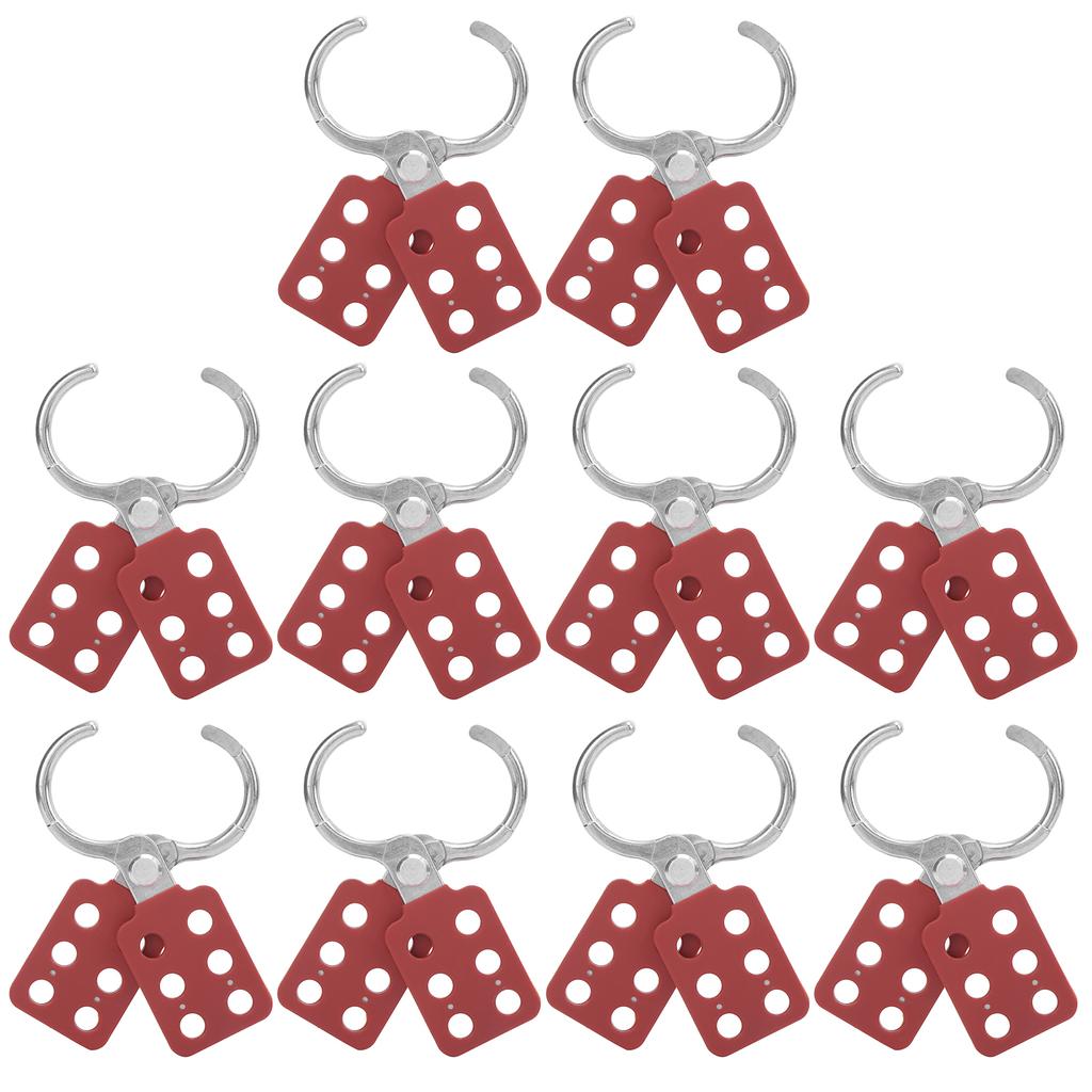 10pcs Lockout Hasp 38mm1.5in 6 Holes Aluminium Insulation for Flammable Explosive Places