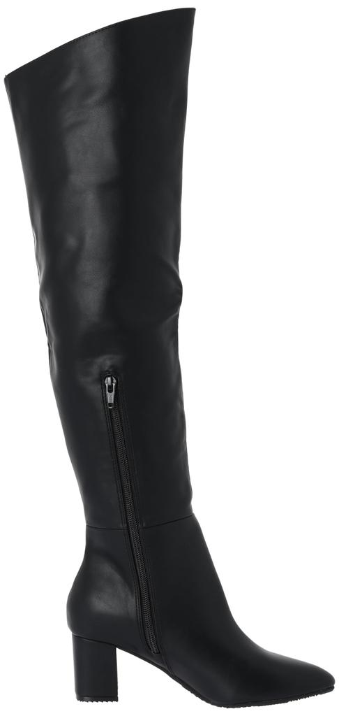 Randa Women's Knee-High Rain Boots, Suitable for All Weather, Black, Size 24.5cm