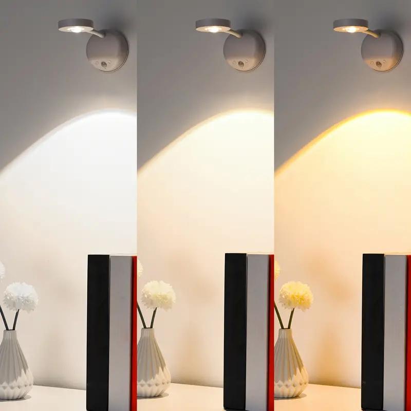 LED Spot Light, Motion Sensor Wall Lamp, USB Rechargeable Dimmable Night Light For Home Bedroom Mural Living Room