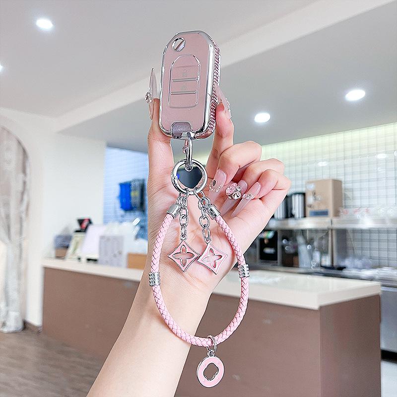 Premium Women's Car Key Case for Honda Accord, Civic, CR-V, Fit, Odyssey, Vezel, Lingpai, and XR-V