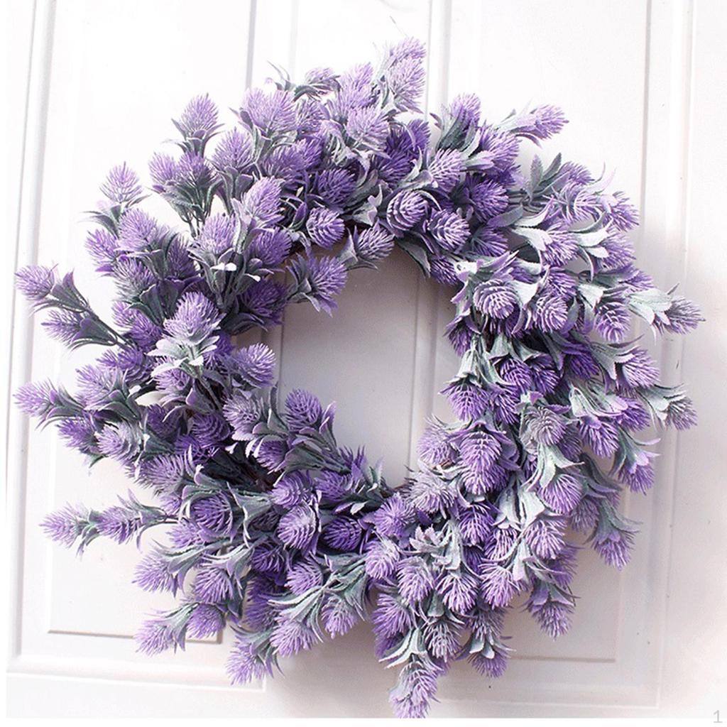 Artificial Wreath with Lavender for Outdoor Use