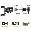 Travel Fishing Rod Baitcasting Fishing Reel Combo Telescopic Casting Fishing Rod 12+1BB Fishing Reel