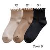 3 Pairs/Lot Cute Socks For Women New Japanese Style Breathable Girls Short Socks Kawaii Solid Socks Frilly Ruffle Socks Casual