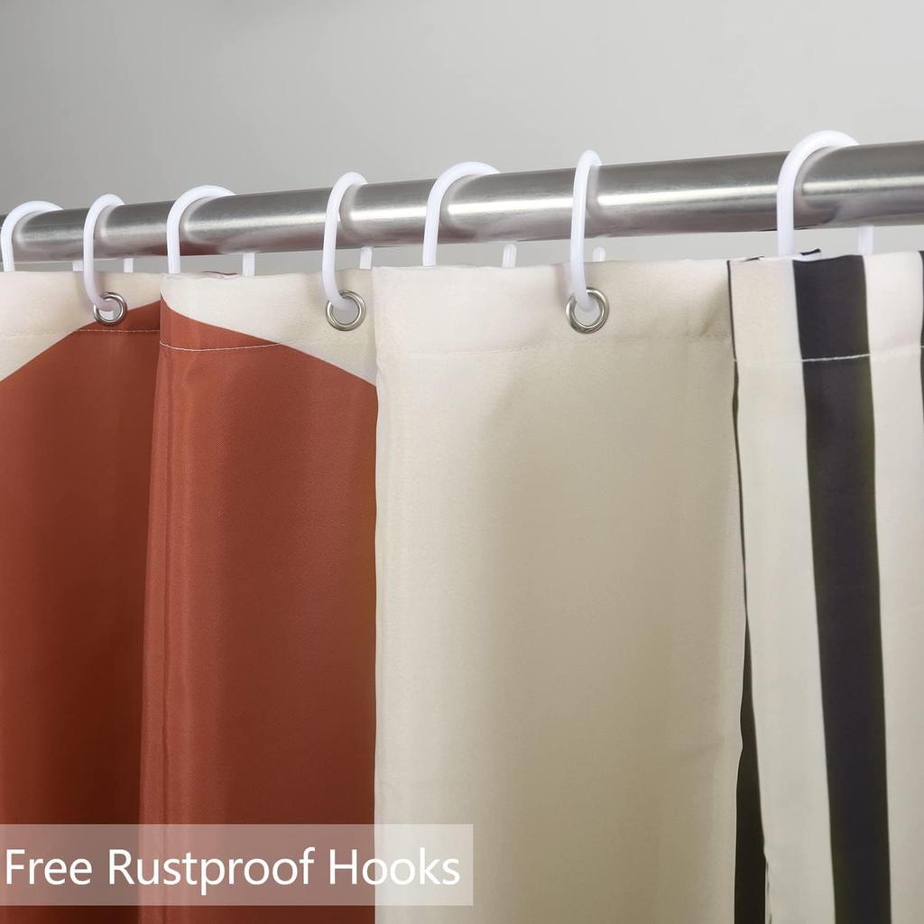 ChloropLastid Boho Shower Curtain for Bathroom Mid Century Modern Bohemian Abstract Geometric Fabric Waterproof  Shower Curtains