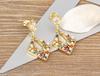 Nidin Japan and Korea New Fashion Long Drop Earrings Inlaid Zircon Pearl Shiny Temperament Ear Jewelry Anniversary Party Gifts