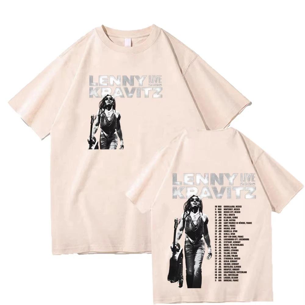 Lenny Kravitz Live 2026 Maglietta Grafica Uomo Donna Cotone di Alta Qualità Maglietta Moda Uomo Manica Corta Stile Musica Punk Streetwear