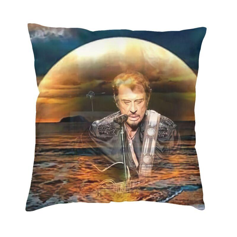 Fashion Johnny Hallyday Cushion Cover X Soft Singer French France Pillow Case for Car Square Pillowcase Home Decorative
